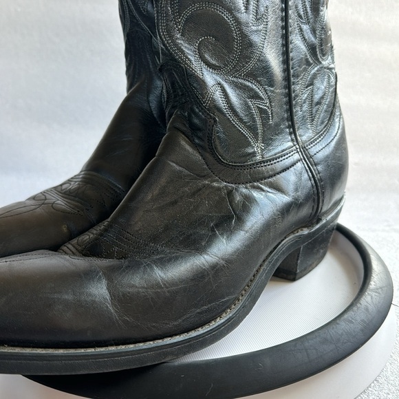 Laredo Cowboy Boots 10D Men’s Made in the USA Leather Upper Black Work Dance - Picture 11 of 17